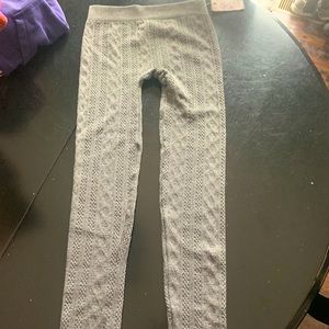gray patterned leggings